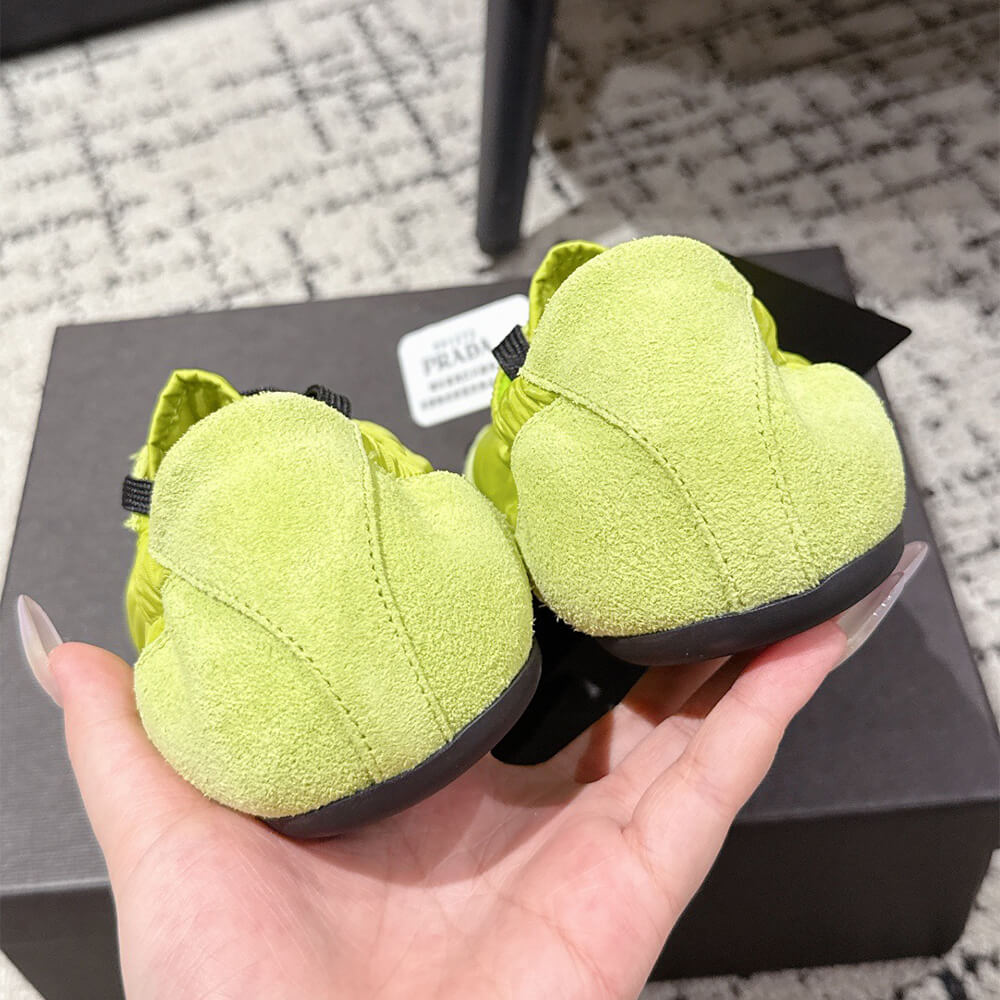 PRADA Collapse Re-Nylon and suede elasticized sneakers