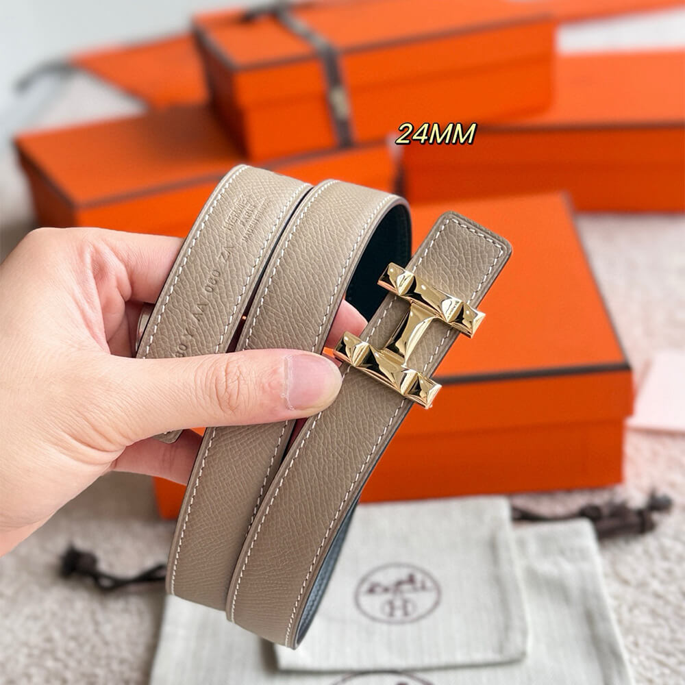 H Infini belt buckle   Reversible leather strap 24 mm