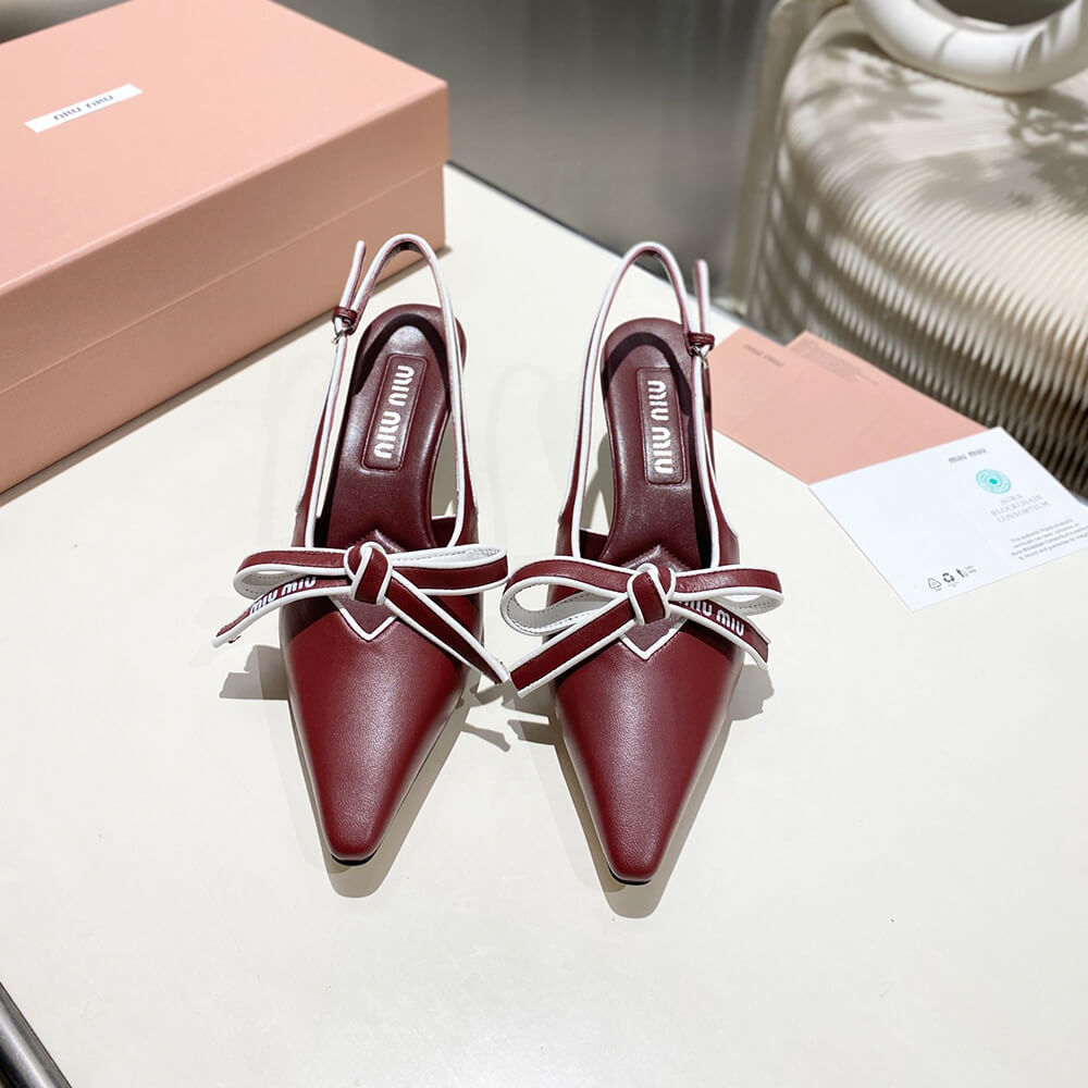 MiuMiu Nappa leather slingback pumps