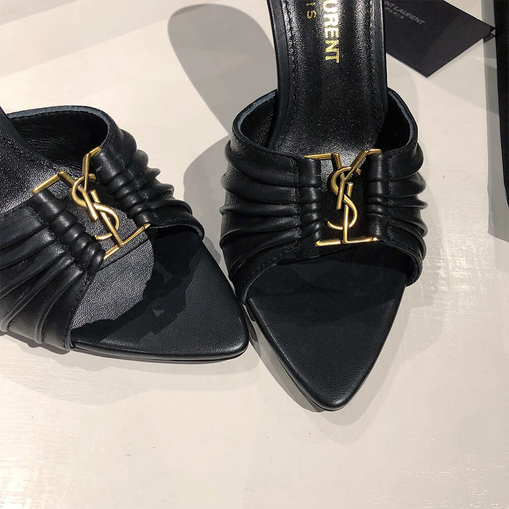 YSL  BABYLONE MULES IN SMOOTH LEATHER