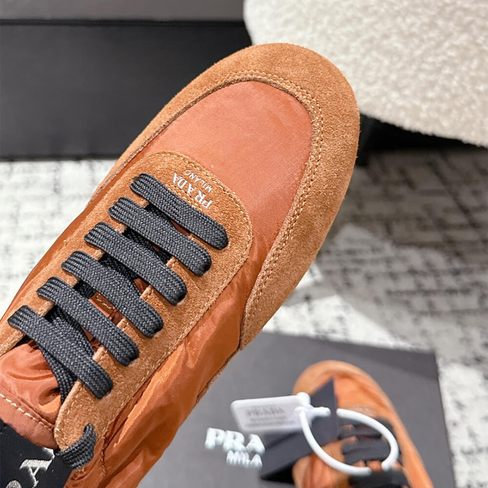 PRADA Collapse Re-Nylon and suede sneakers