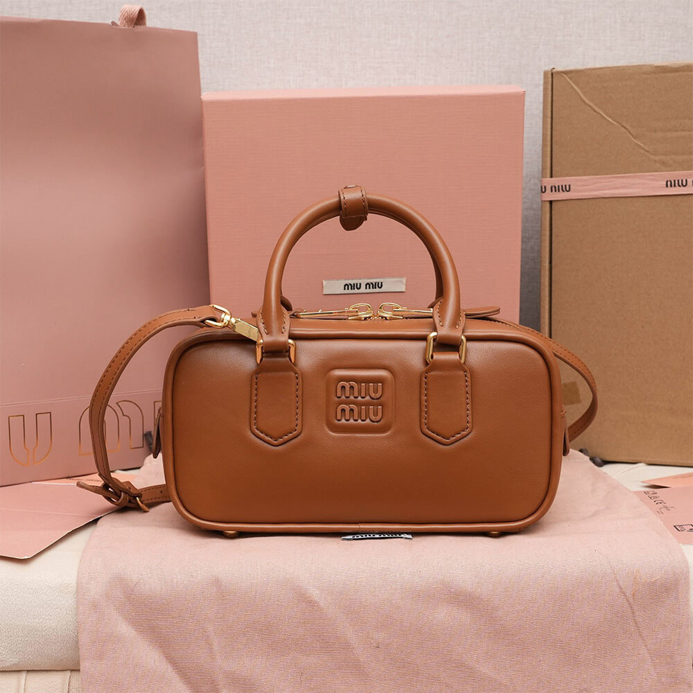 MIUMIU Medium Arcadie Leather Bag(HIGH-END GRADE)
