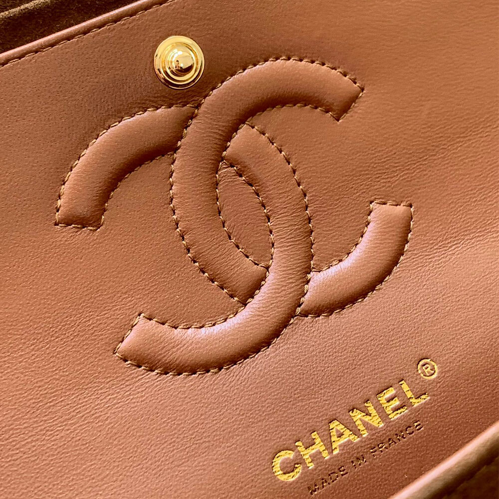 CHANEL Suede Classic Double Flap Handbag(HIGH-END GRADE)